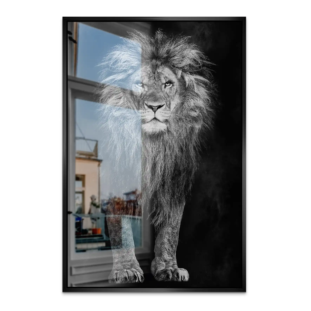 Lion Black Style AluDibond Gebürstet INGALERIE