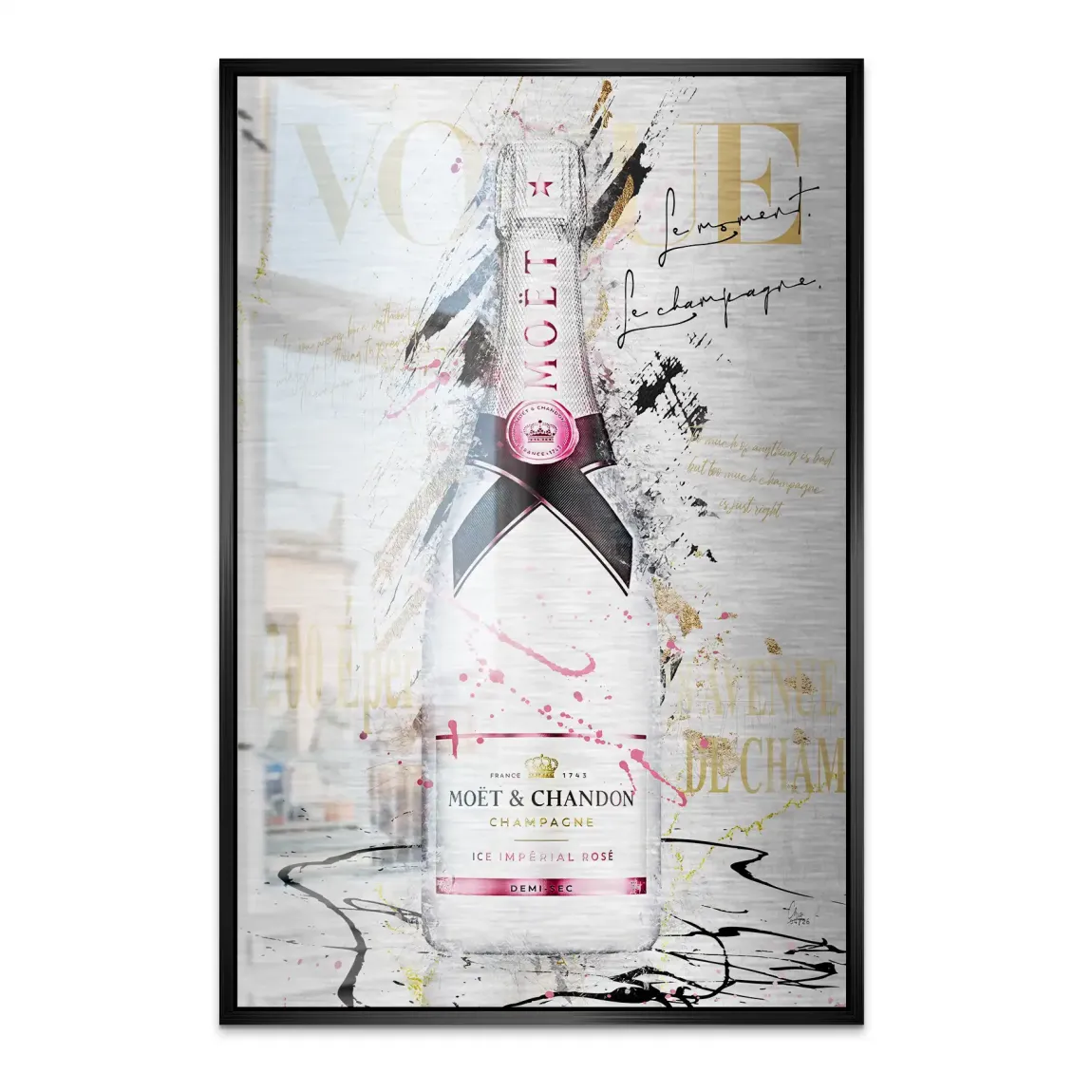 Champagner Glam Aluminiumbild gebürstet