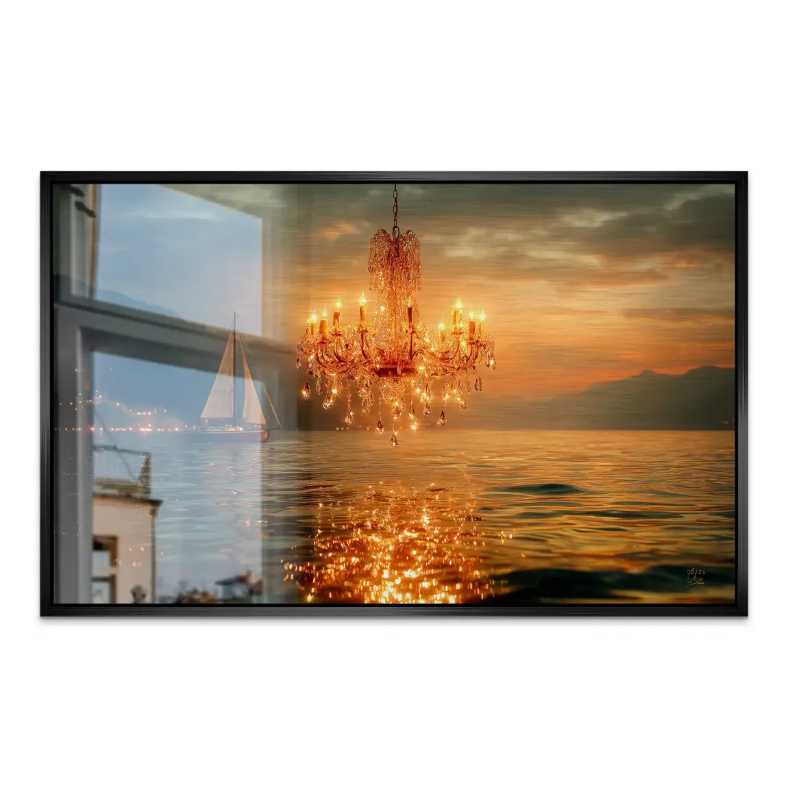 Abendlichter Alu Dibond Gebürstet Bild