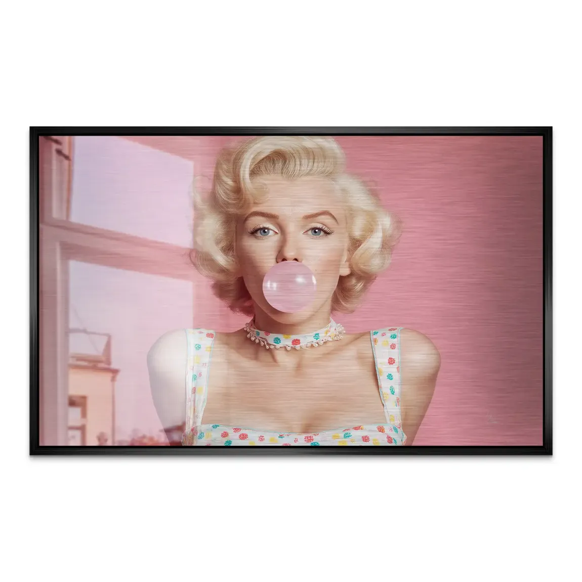Marilyn Monroe Pink Bubble AluDibond Gebürstet