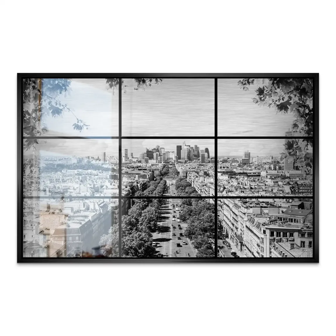 Paris Avenue Noir AluDibond Gebürstet