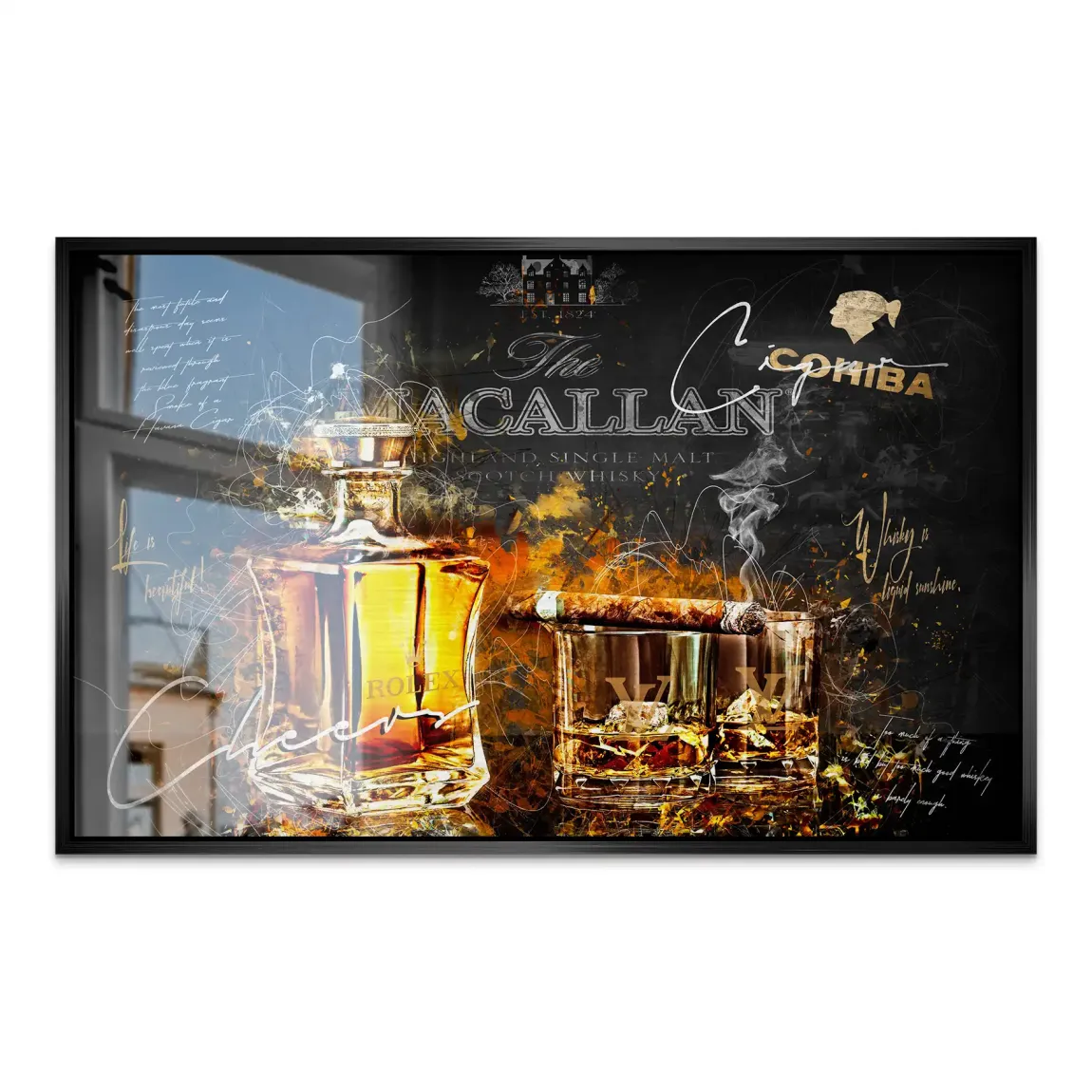 Whisky Lifestyle Art Alu Dibond Gebürstet INGALERIE