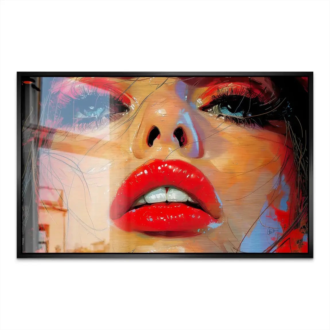 Red Lips Abstrakt AluDibond Gebürstet INGALERIE