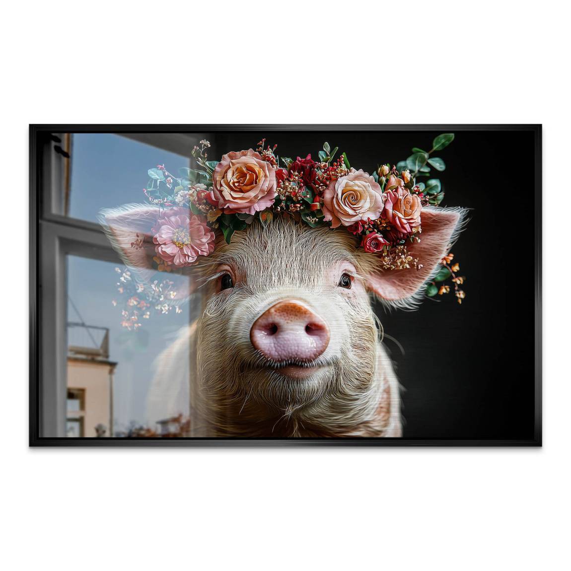 Blüten Schwein Alu Dibond Gebürstet Bild