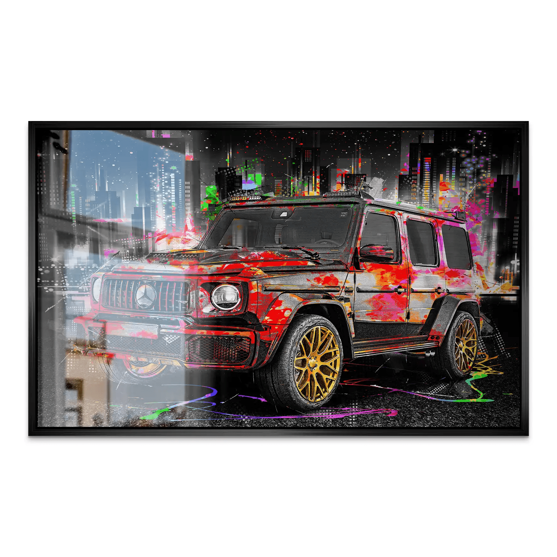 Mercedes G63 Abstrakt Color AluDibond Gebürstet INGALERIE