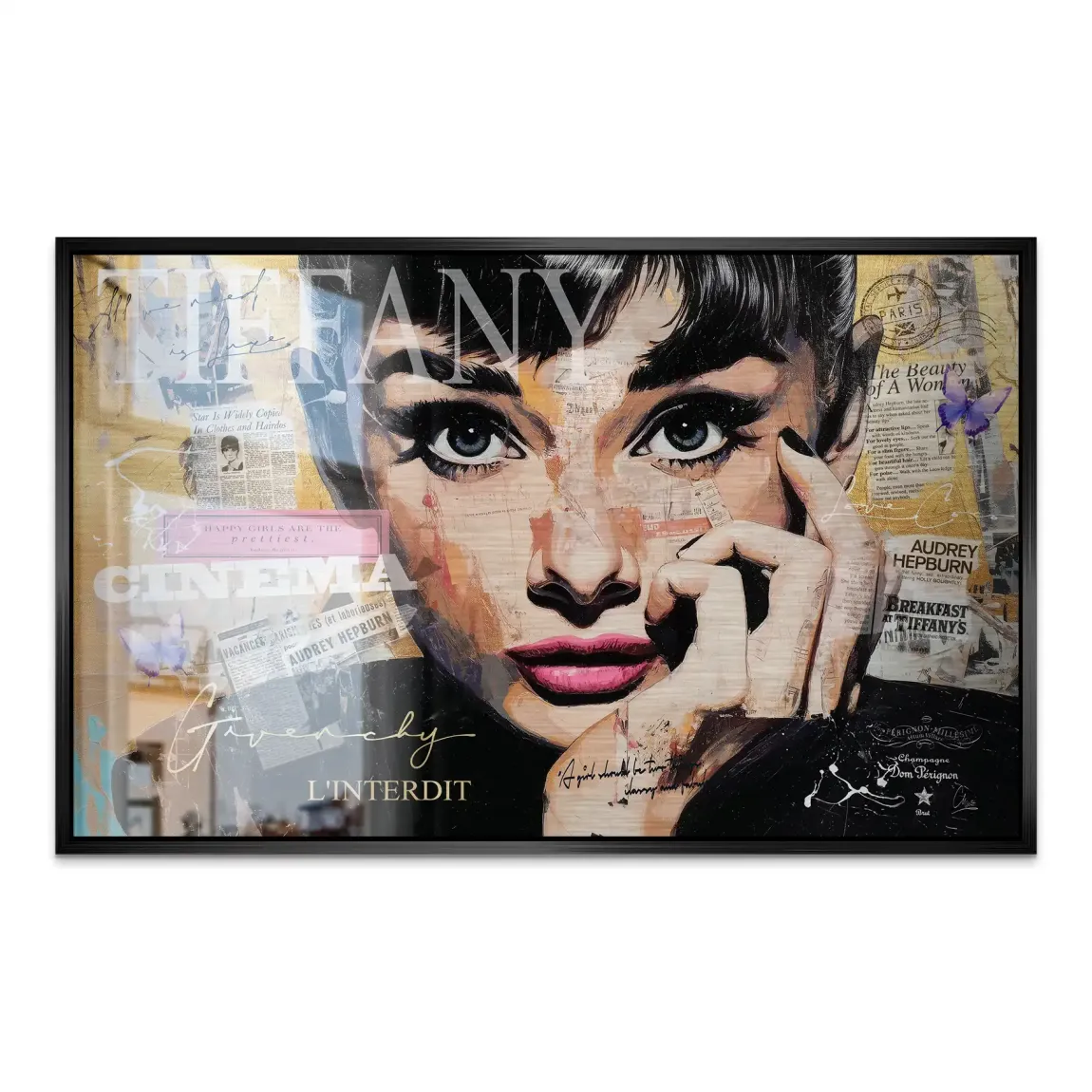 Audrey Pop Art Alu Dibond Gebürstet Bild