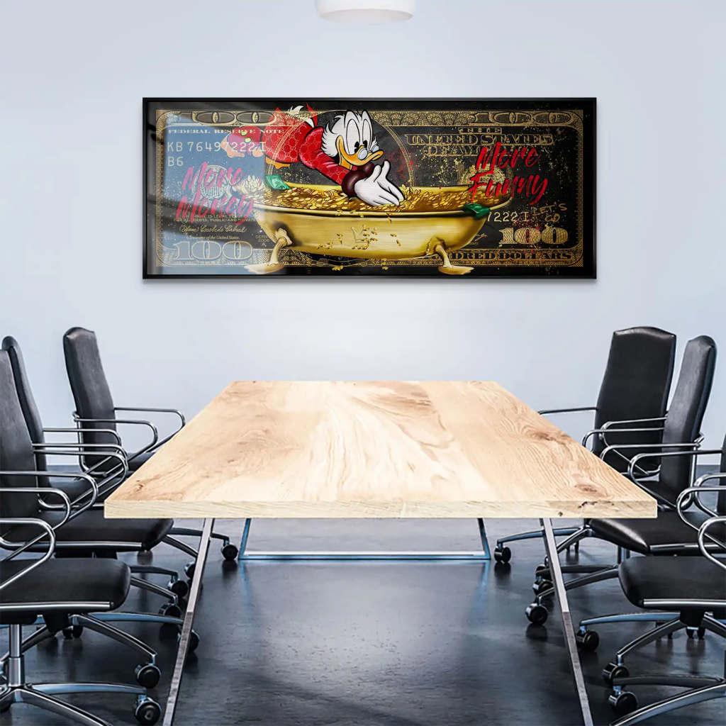Dagobert Dollar More Money Pop Art Alu Gebürstet INGALERIE