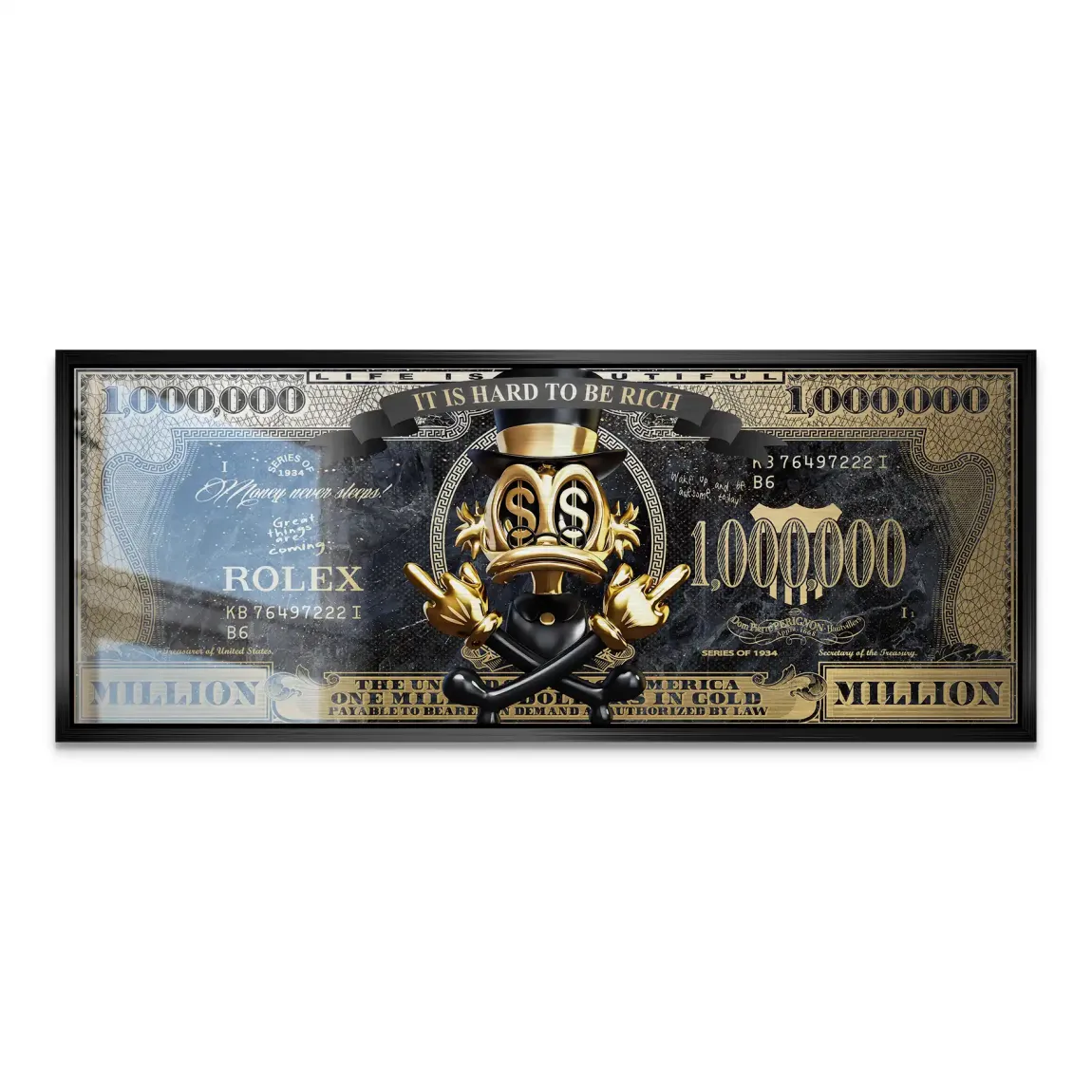 Dagobert Duck Totenkopf Dollar Alu Gebürstet INGALERIE