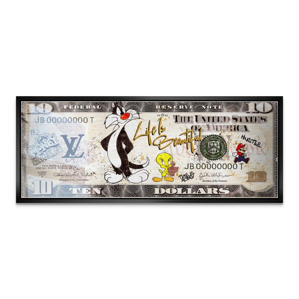 Tweety und Sylverster Dollar AluDibond Gebürstet INGALERIE