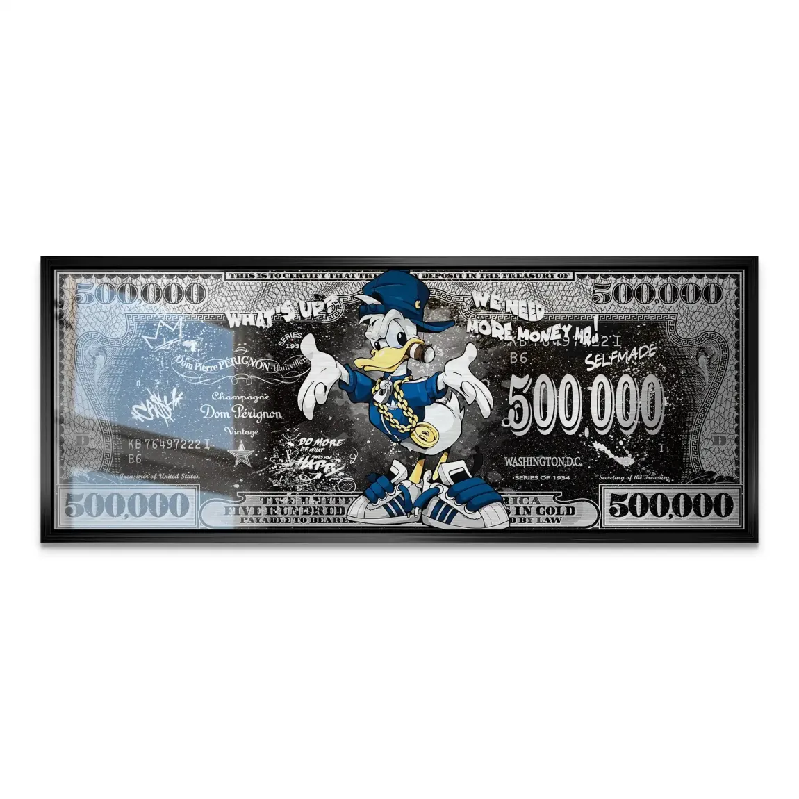 Donald Duck Whats up Dollar AluDibond Gebürstet Bild INGALERIE