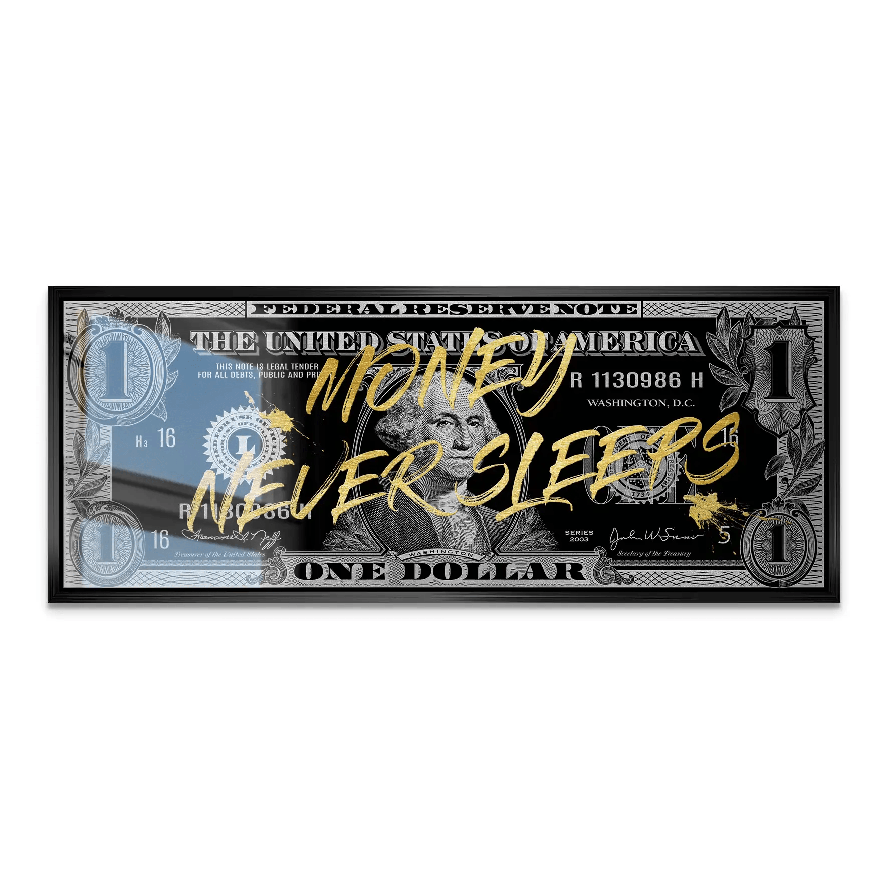 Monney Never Sleeps Dollar Style AluDibond Gebürstet INGALERIE