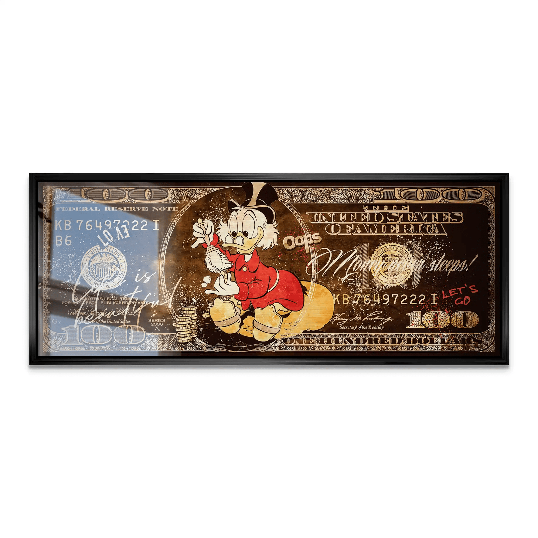 Dagobert Retro Dollar Alu Gebürstet Bild INGALERIE