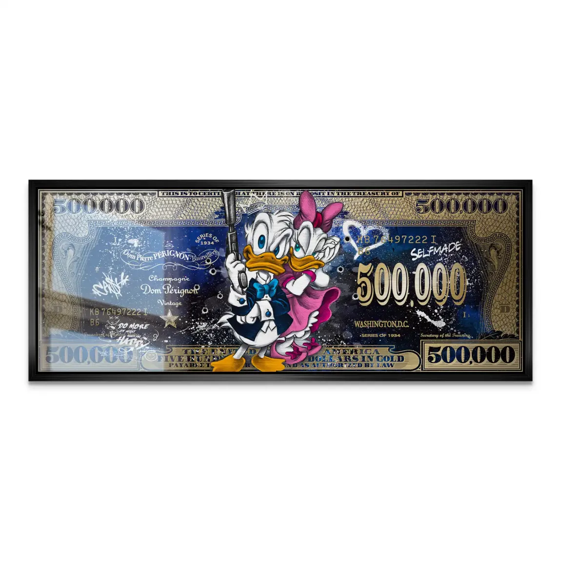 Donald & Daisy Duck Dollar Alu Gebürstet Bild INGALERIE