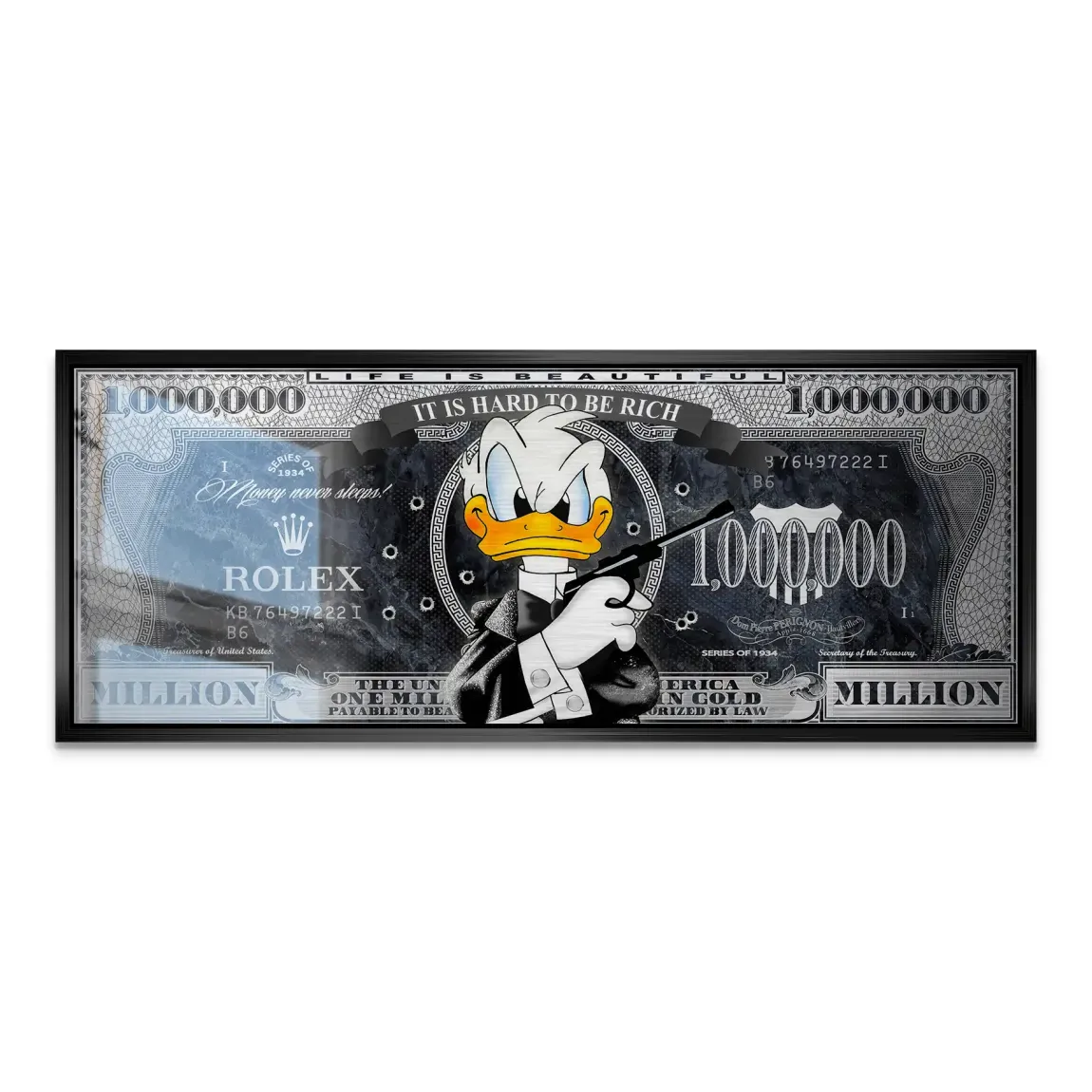 Donald Duck Bond Game Pop Art Alu Gebürstet INGALERIE