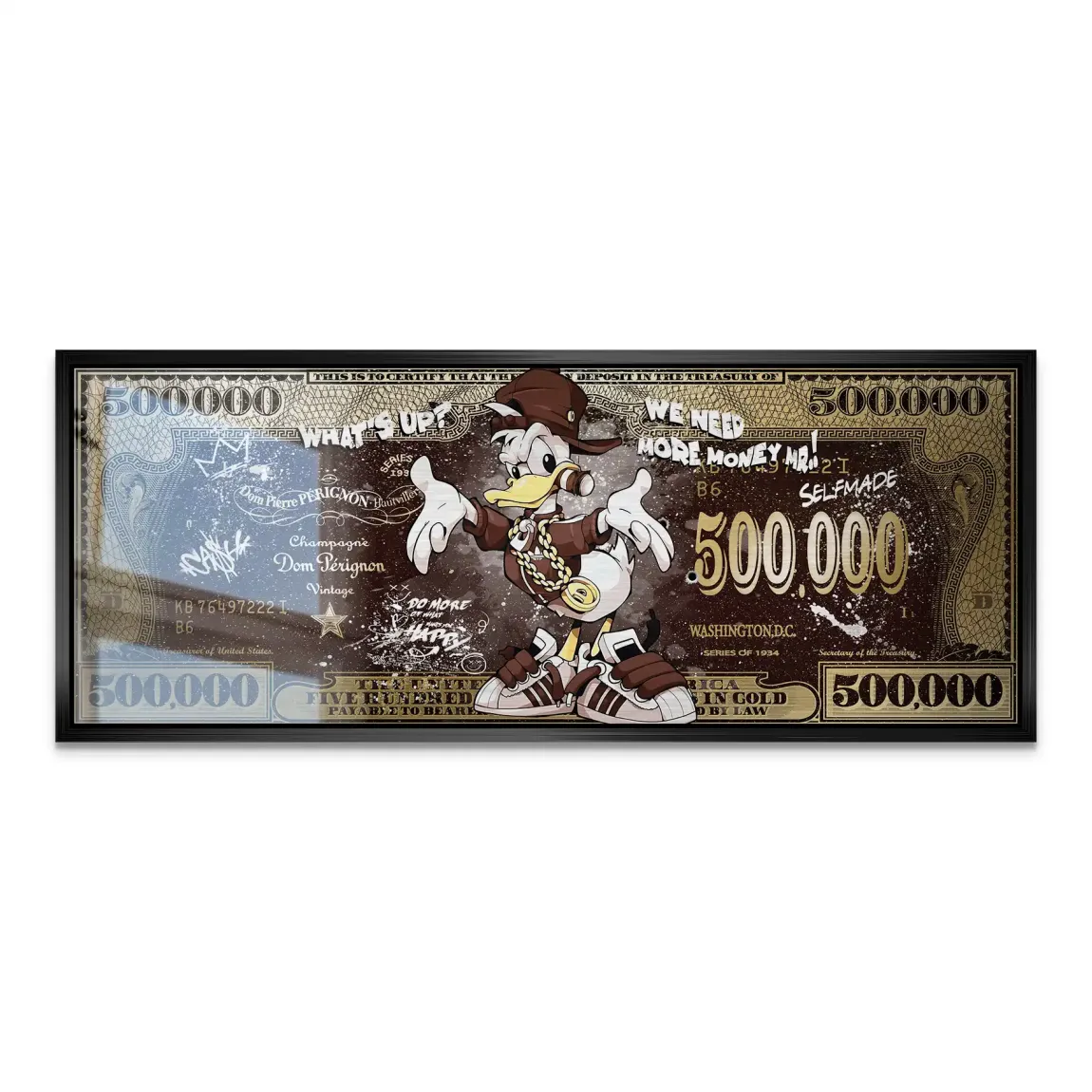 Donald Duck Whats Up Retro Dollar Alu Gebürstet Bild INGALERIE