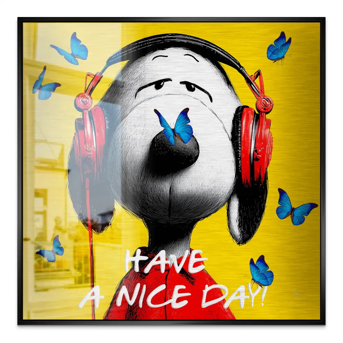Snoopy Nice Day Aluminiumbild gebürstet