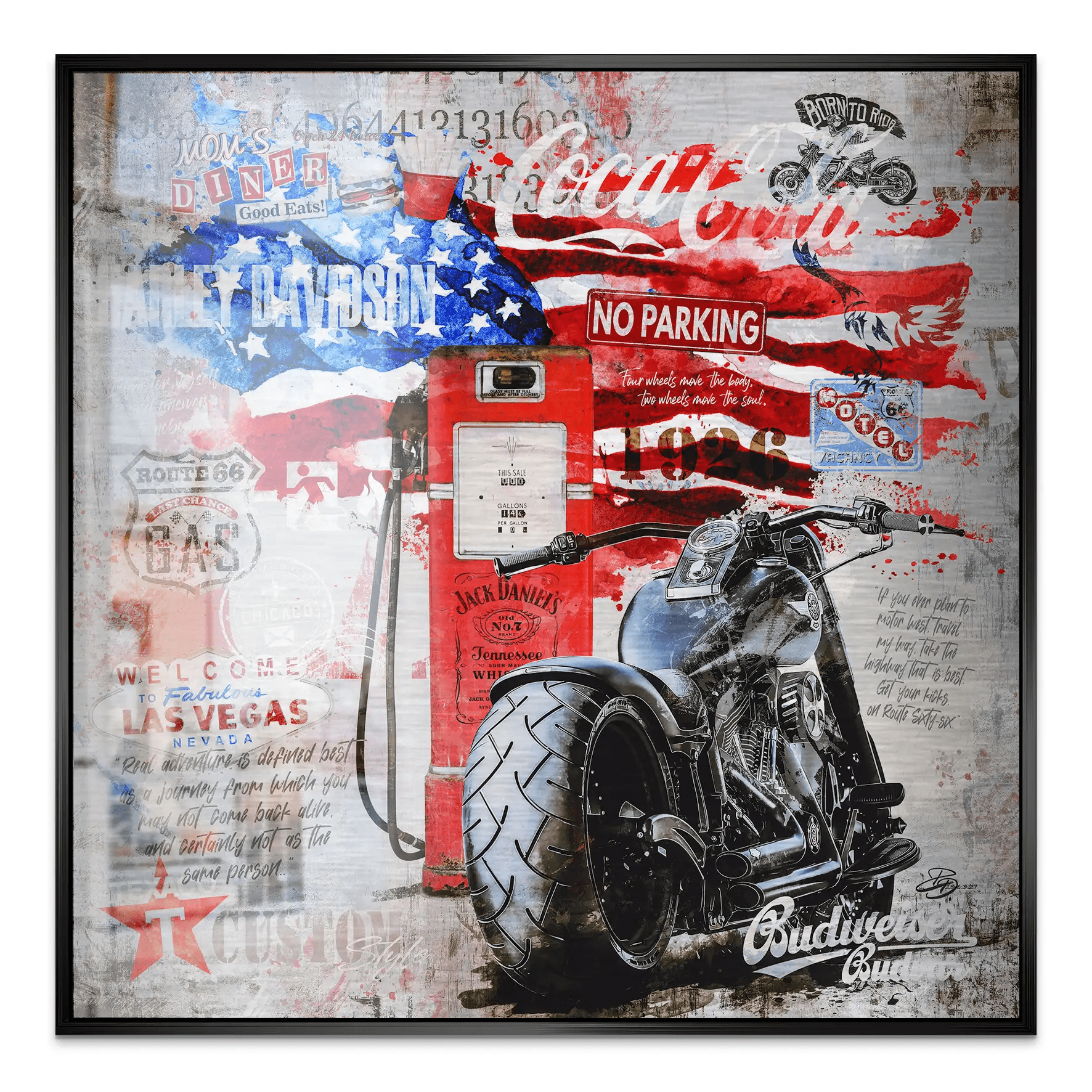 Ride the American Soul – Harley Alu gebürstet Bild INGALERIE