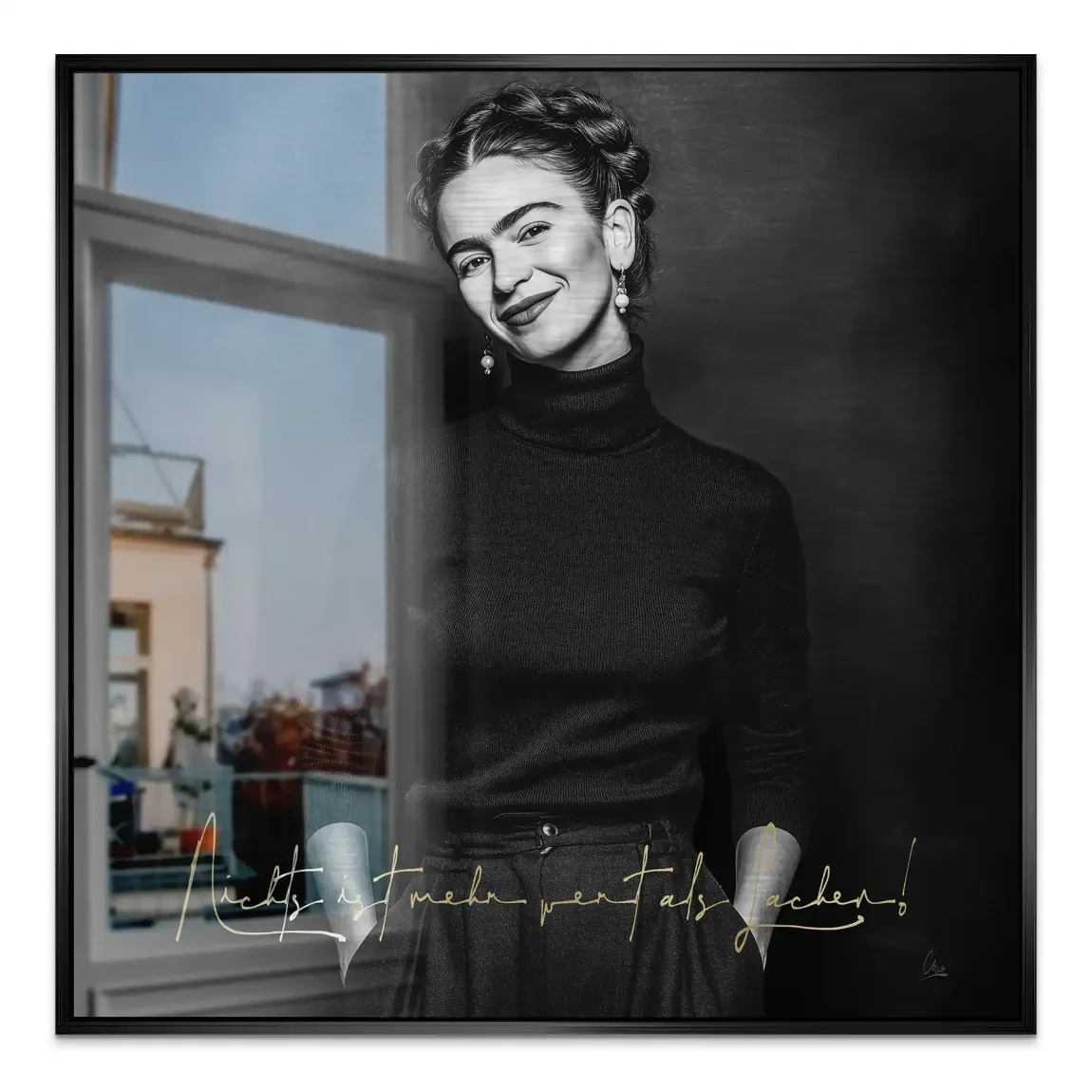 Frida Kahlos Lachen Alu Gebürstet Bild