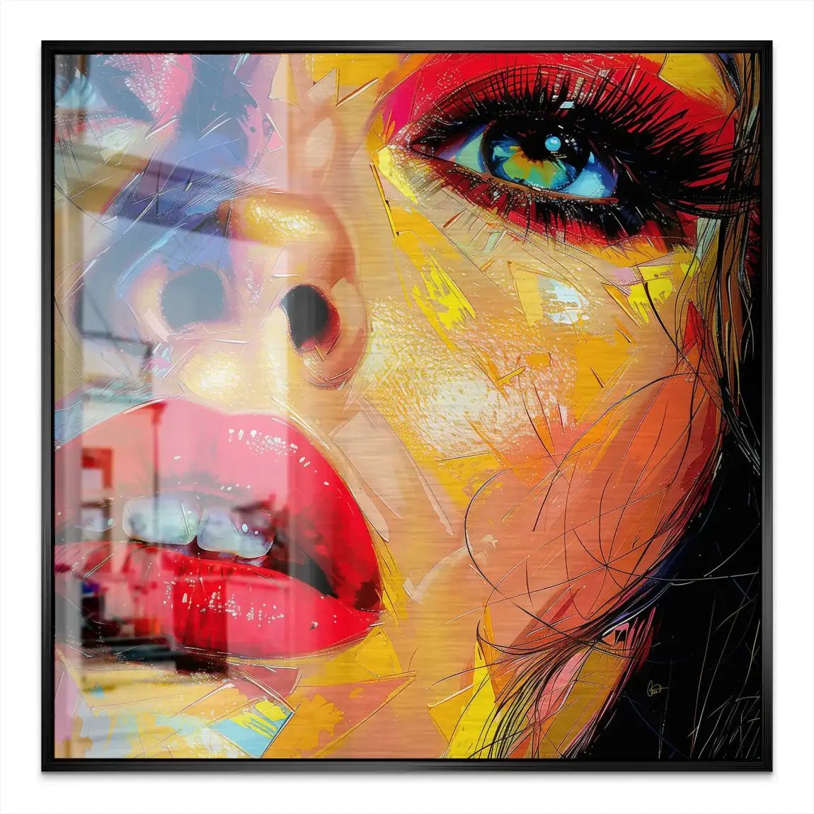 Beauty Lips Alu Gebürstet Bild INGALERIE