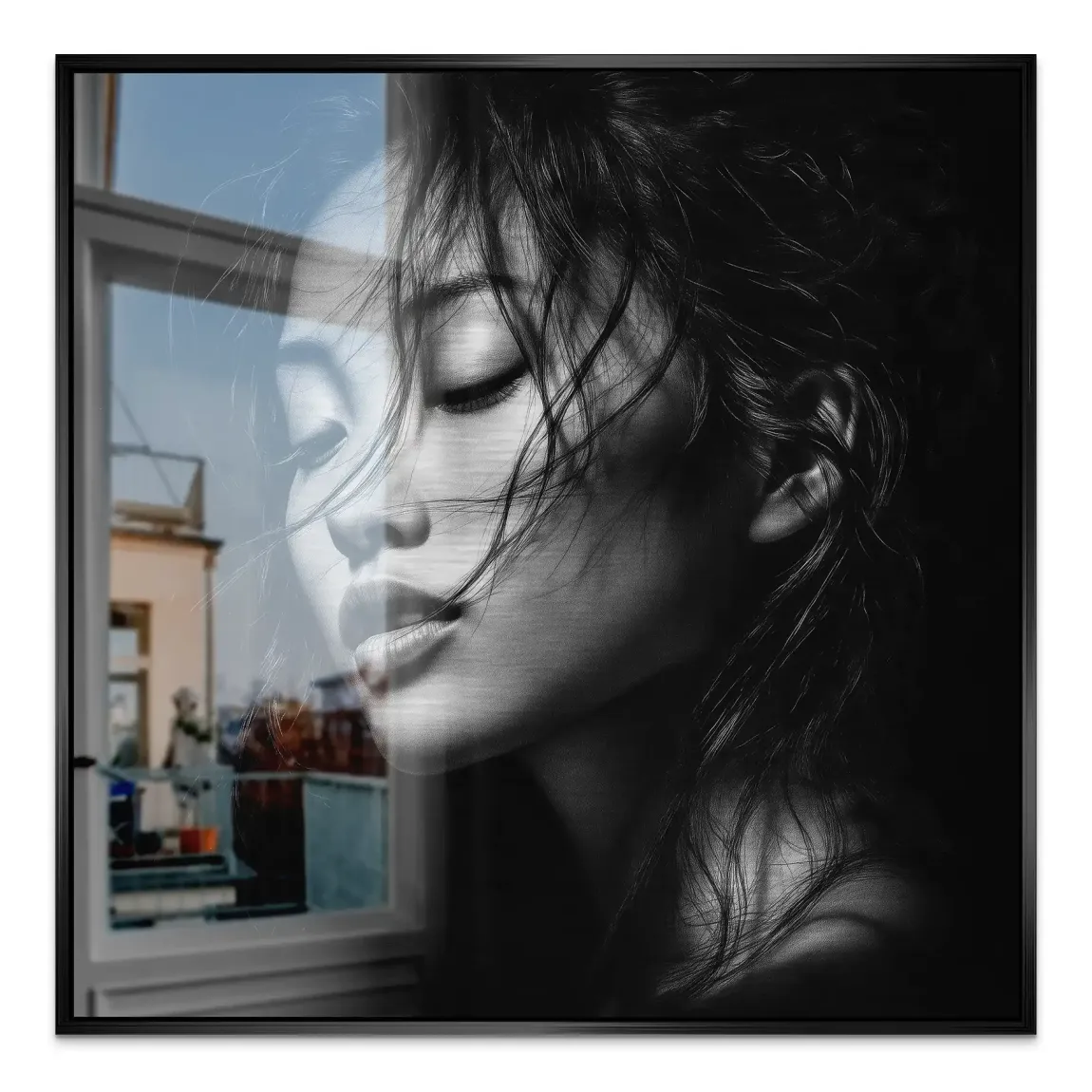 Asian Noir Portrait Alu Gebürstet Bild