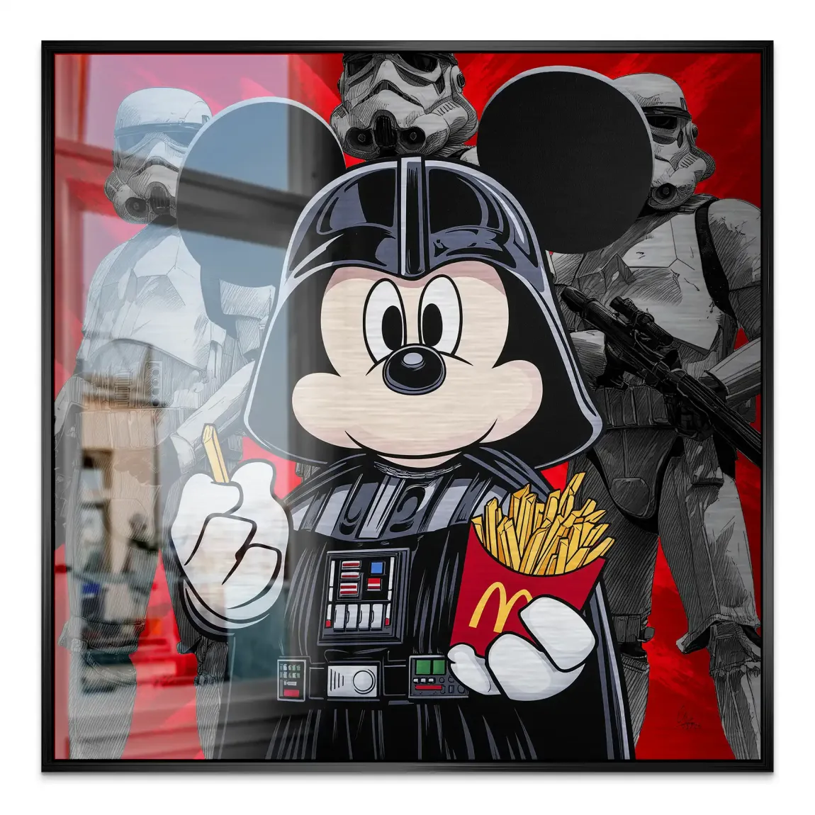 Micky Maus Vader Aluminiumbild gebürstet