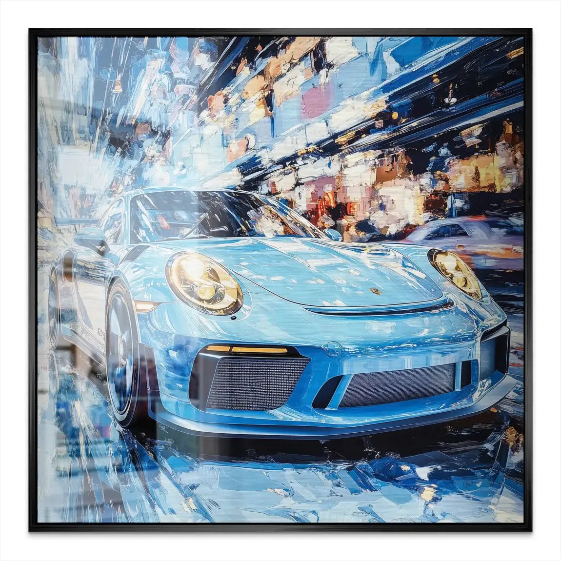 Porsche 911 Abstrakt Blue Alu Gebürstet INGALERIE
