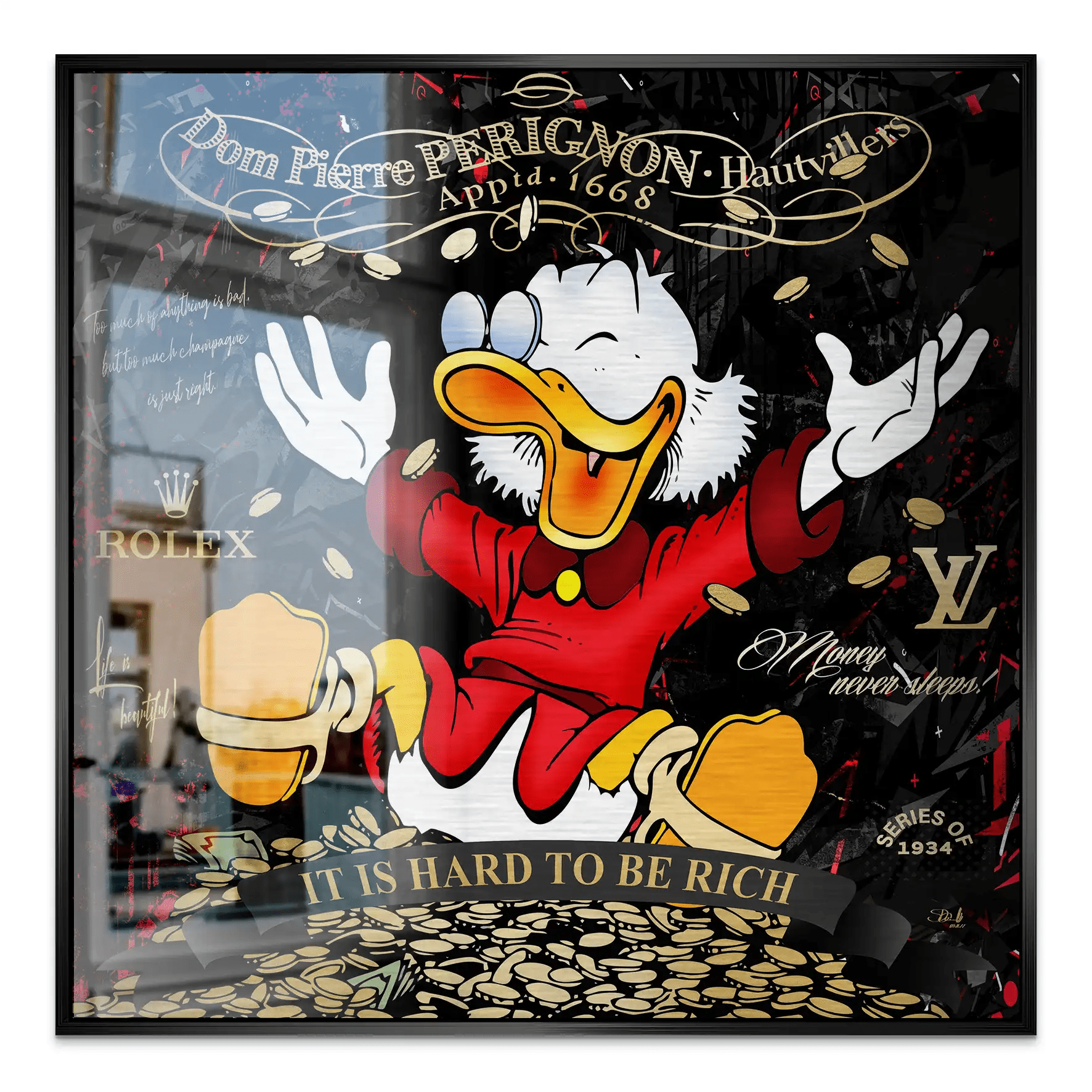 Rich Dagobert Duck Alu Gebürstet Bild INGALERIE
