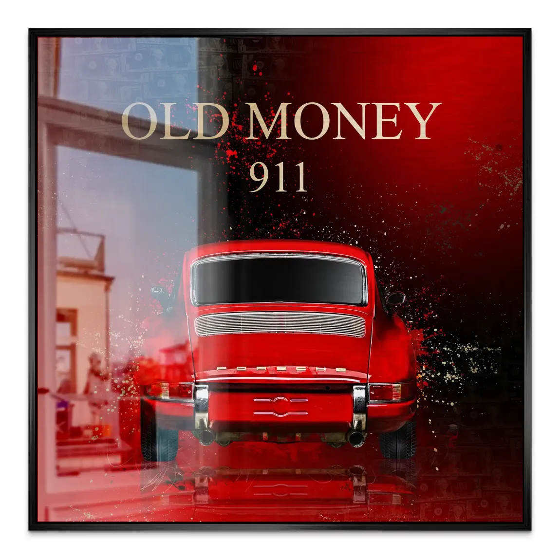 Red Elegance Porsche 911 Alu Gebürstet Bild - INGALERIE | Dein Onlineshop für moderne Wandbilder