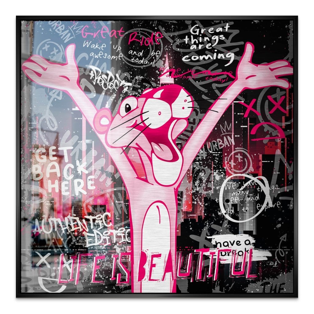 Pink Panther Pop Art Alu Gebürstet INGALERIE