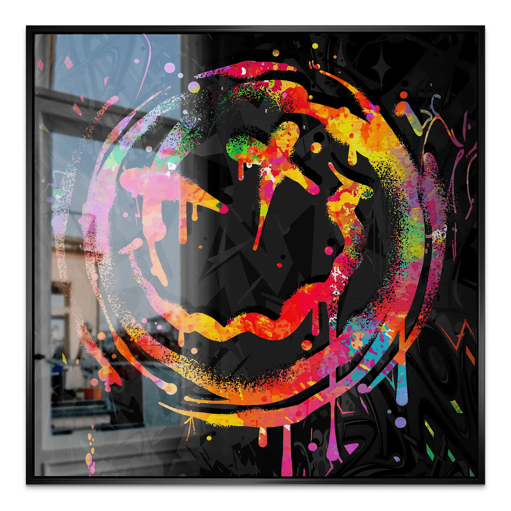 Abstrakt Smiley Alu Gebürstet Bild INGALERIE