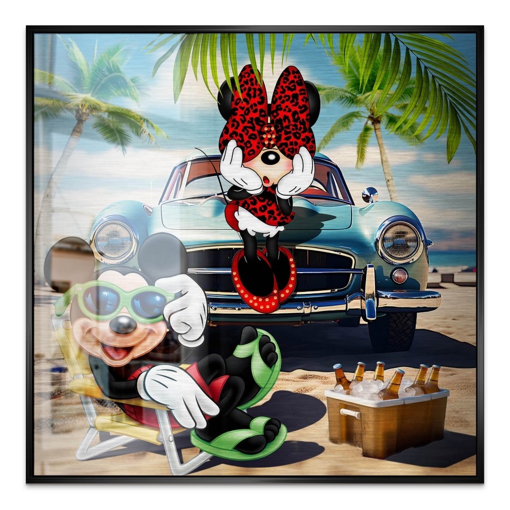 Micky & Minnie Beach Alu Gebürstet INGALERIE