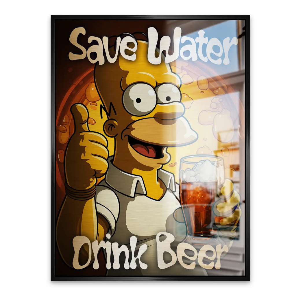 Homer Drink Beer Aludibond Gebürstet INGALERIE