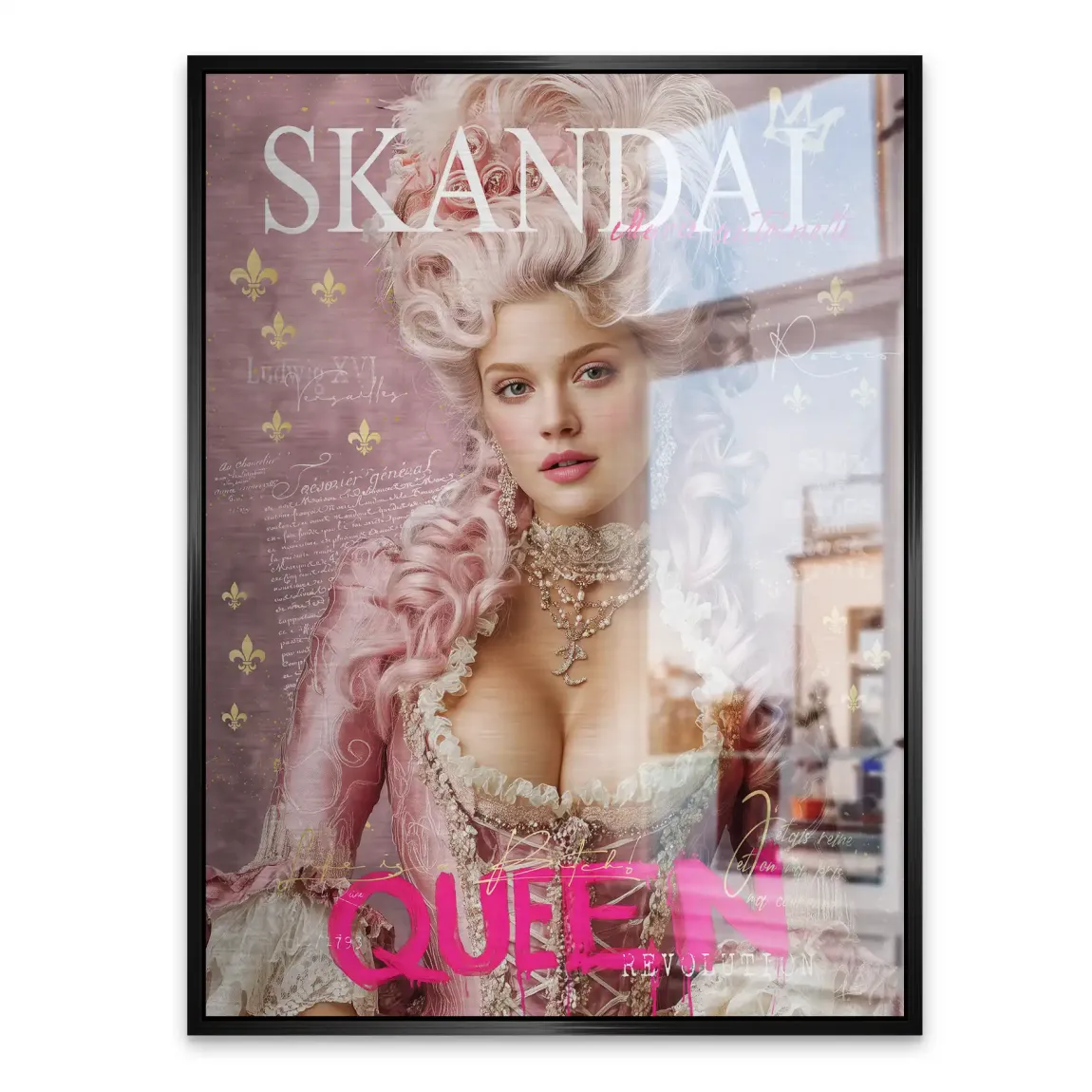 Marie Antoinette Skandal Pop Art Alu Gebürstet Bild