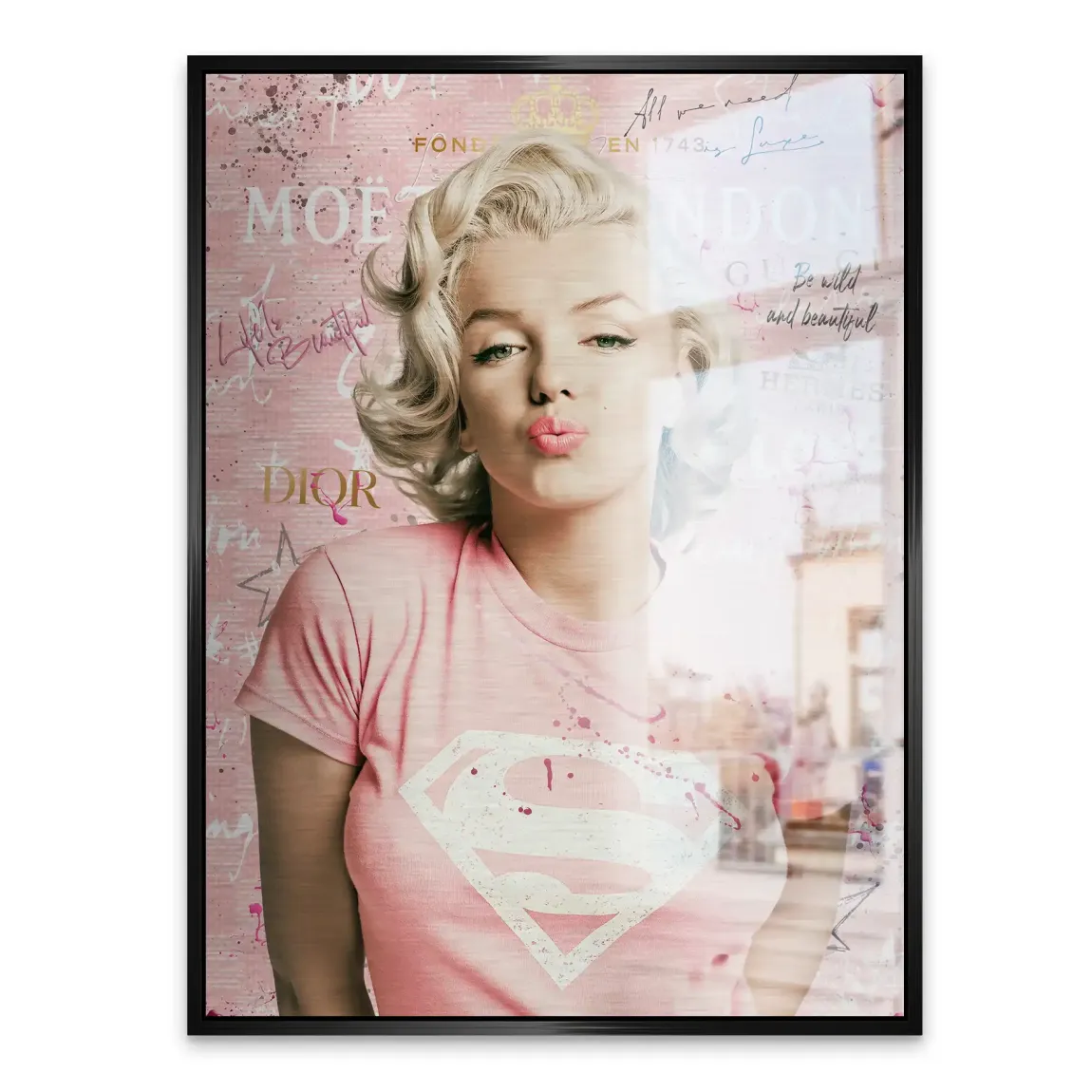 Marilyn Monroe Superman Aluminiumbild gebürstet