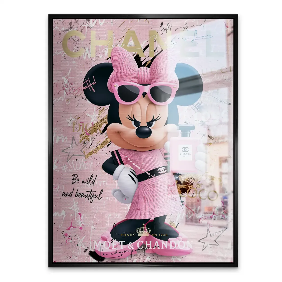 Minnie Maus Rosé Coco Aluminiumbild gebürstet