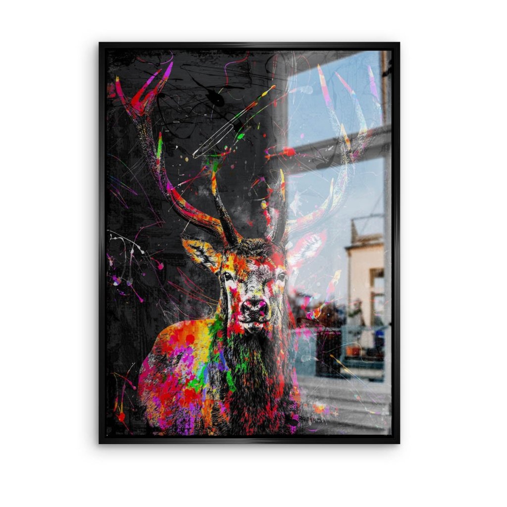 Hirsch Abstrakt Color Alu Gebürstet INGALERIE