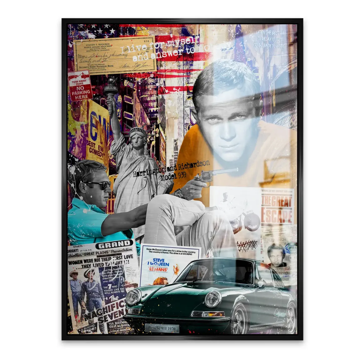 Steve McQueen Retro Drive Alu Gebürstet Bild