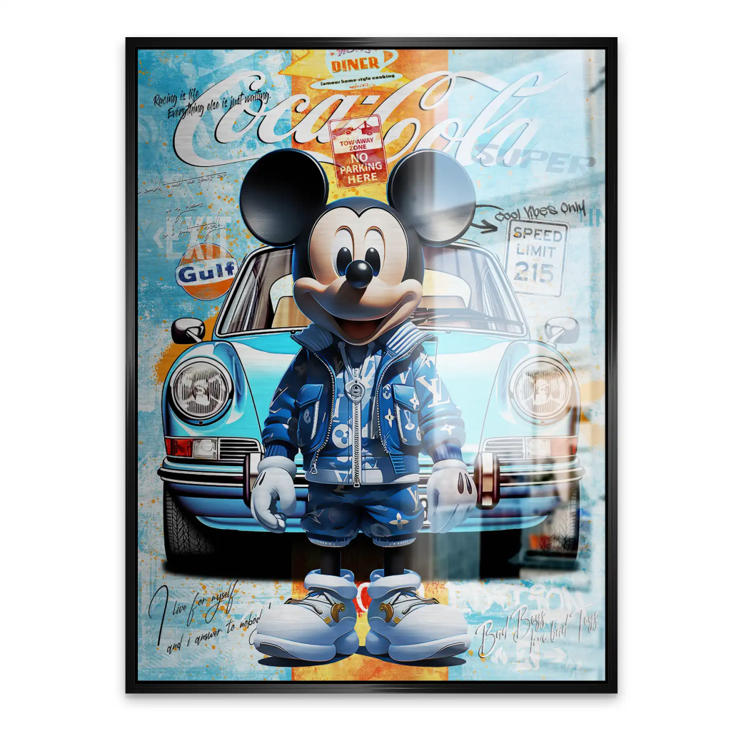 Micky Graffiti Style Alu Gebürstet Bild INGALERIE