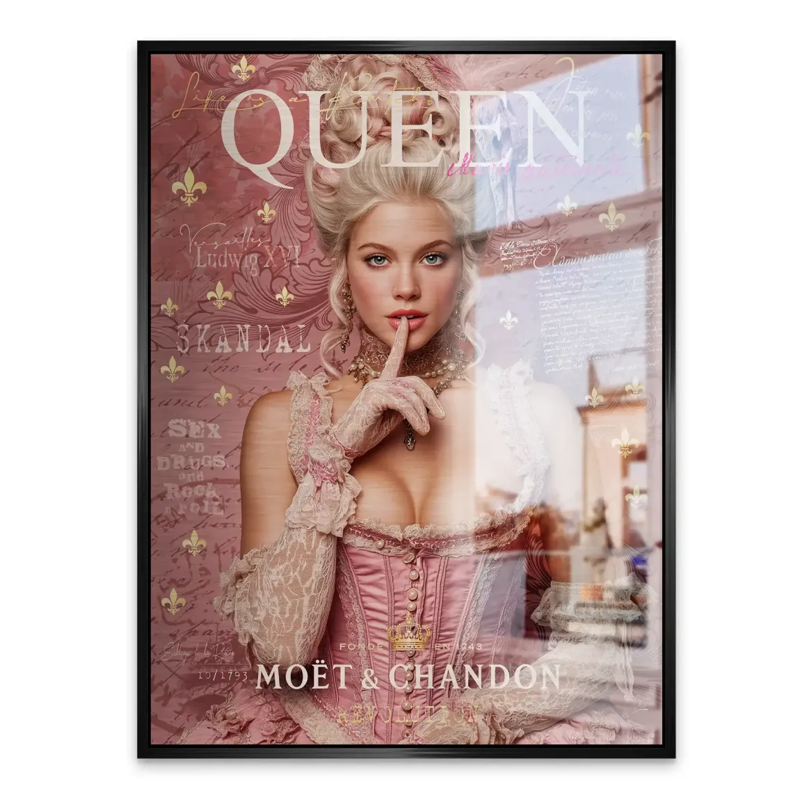 Marie Antoinette Rebellion Pop Art Alu Gebürstet Bild