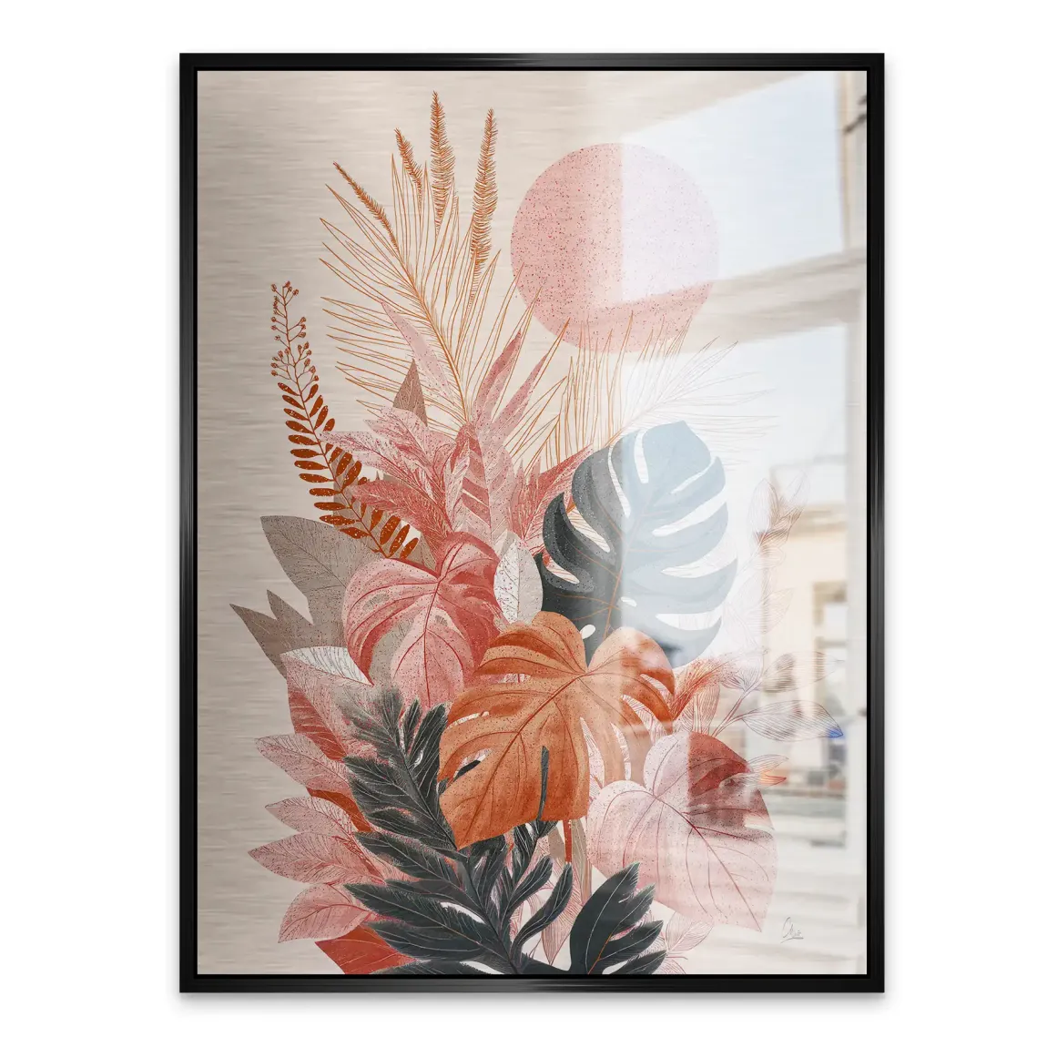 Terracotta Leaves Harmony Alu Gebürstet Bild