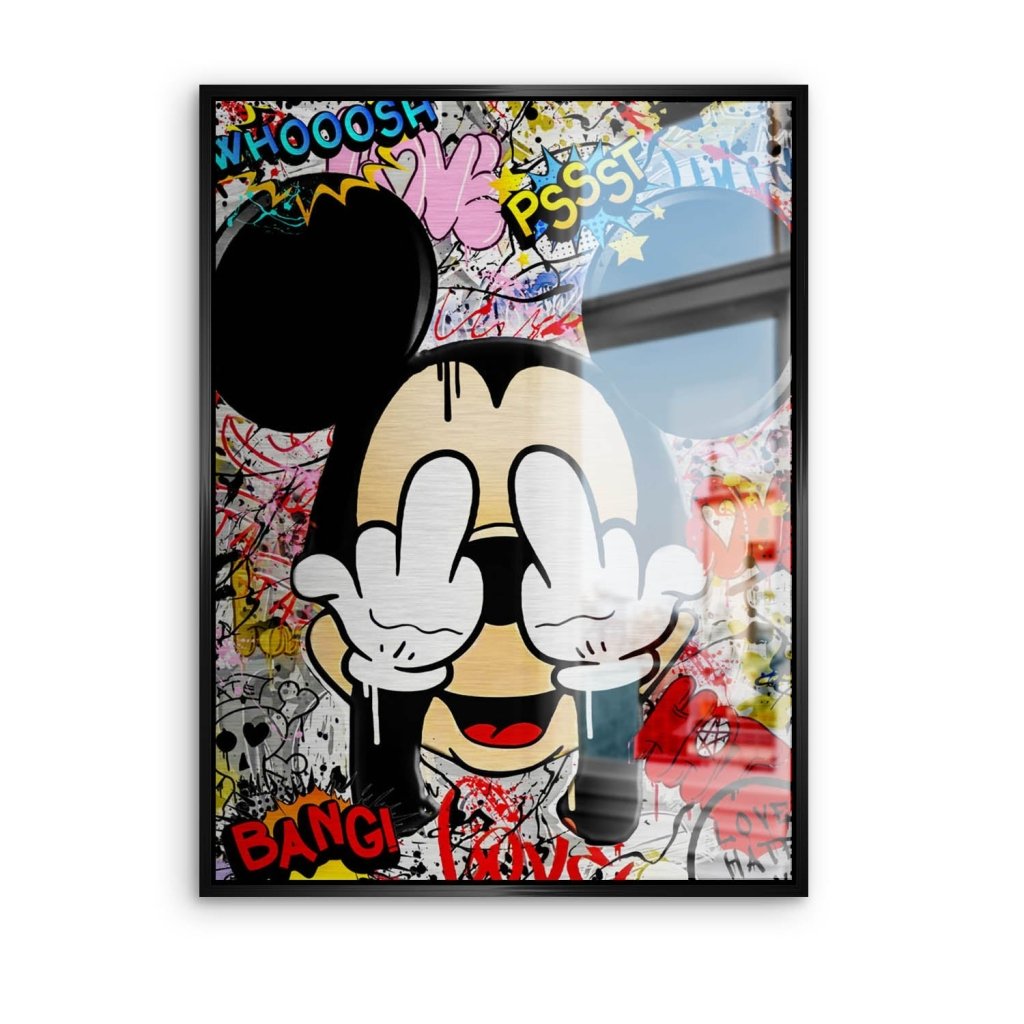 Bad Micky Graffiti Art Alu Gebürstet Bild INGALERIE