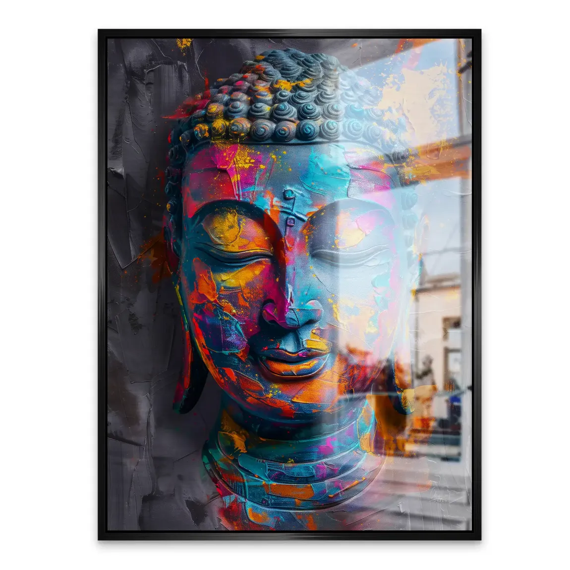 Buddha Farbpoesie Aluminiumbild gebürstet