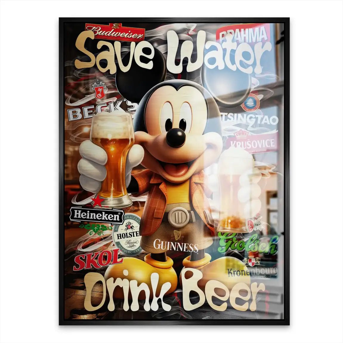 Micky Drink Beer Aludibond Gebürstet INGALERIE