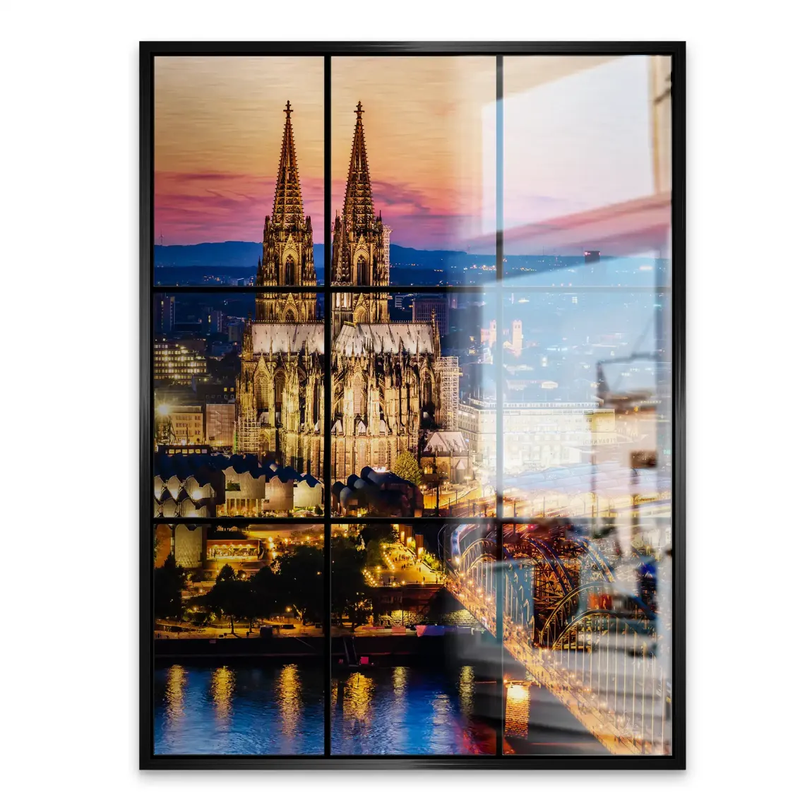 Köln City Lights Alu Gebürstet Bild