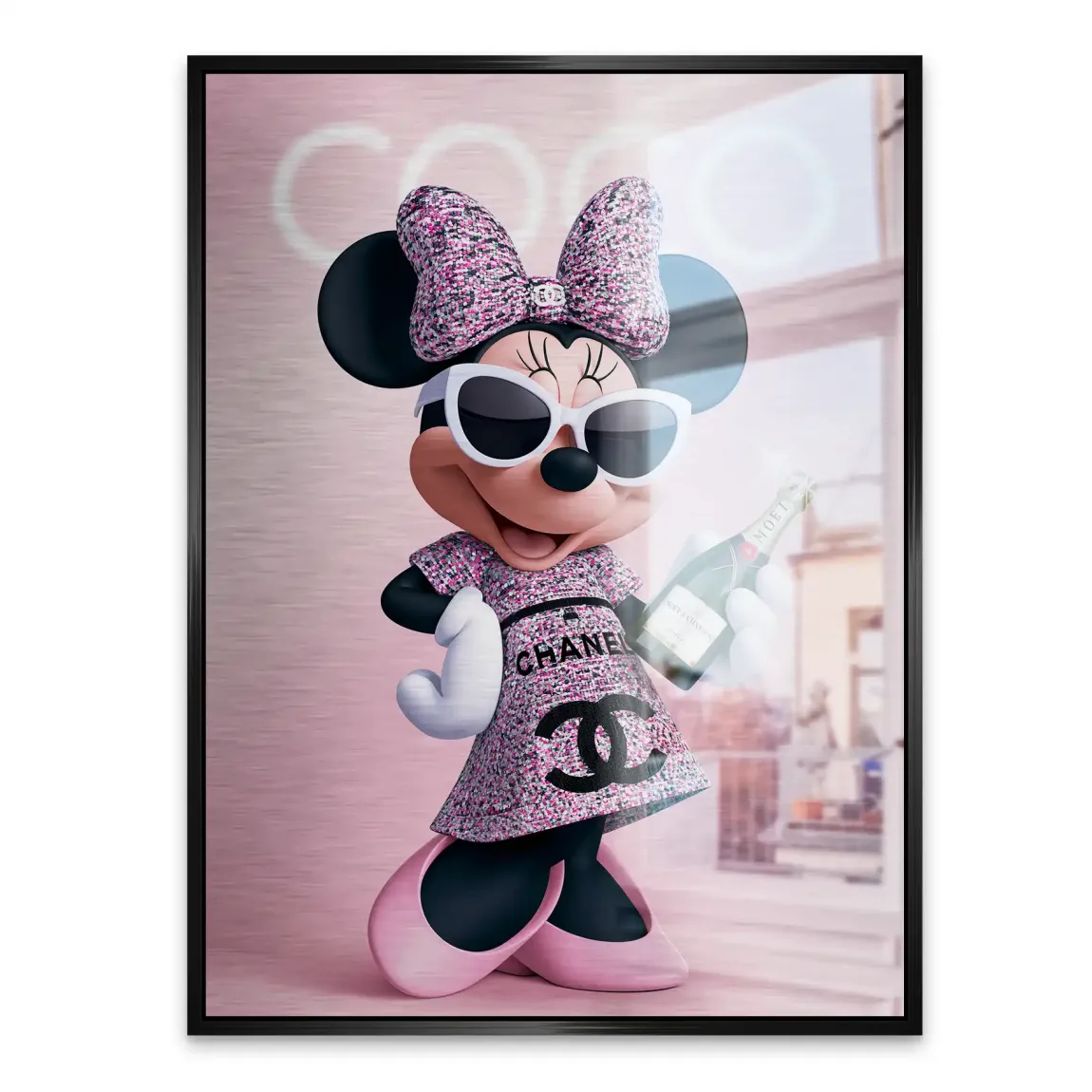 Minnie Maus Moet Aluminiumbild gebürstet