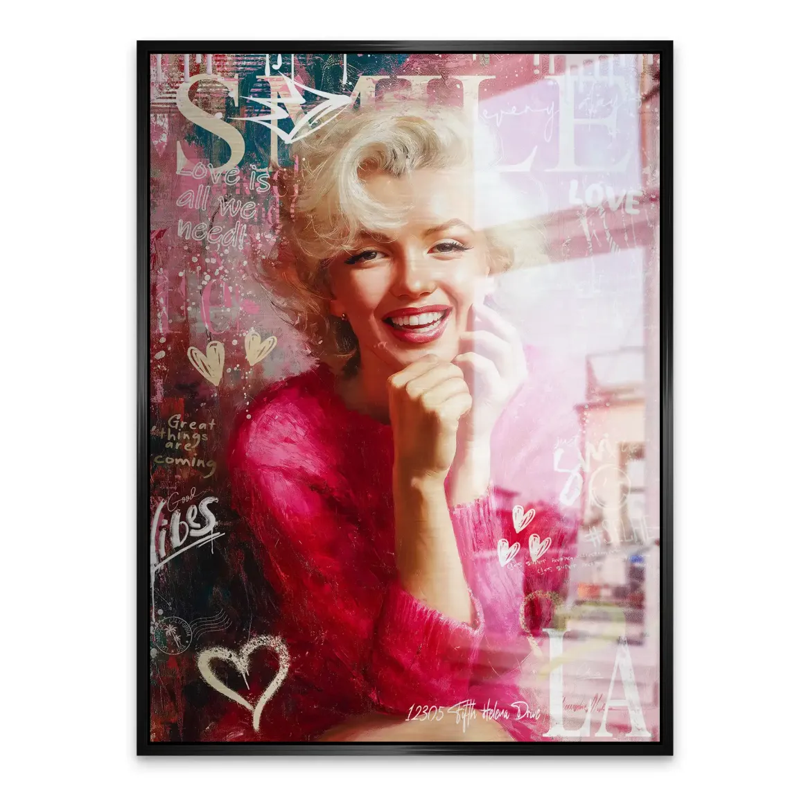 Smile in Pink Aludibond Gebürstet Bild INGALERIE