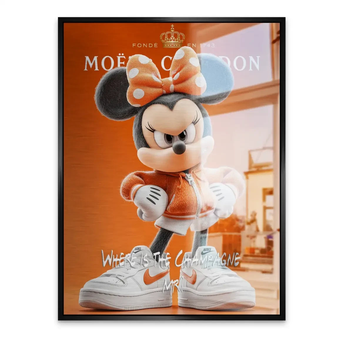 Champagne Mood Minnie Maus Alu Gebürstet Bild INGALERIE