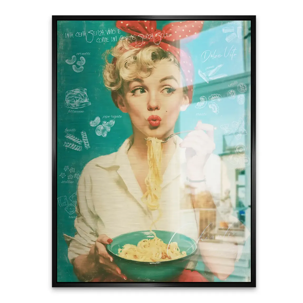 Marilyn Monroe Pasta Aluminiumbild gebürstet