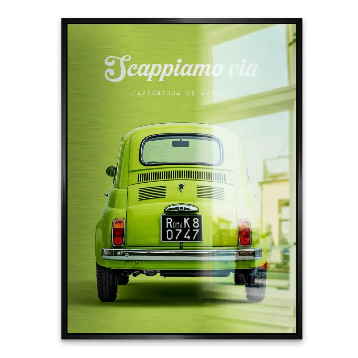 Fiat 500 Italia Aluminiumbild gebürstet