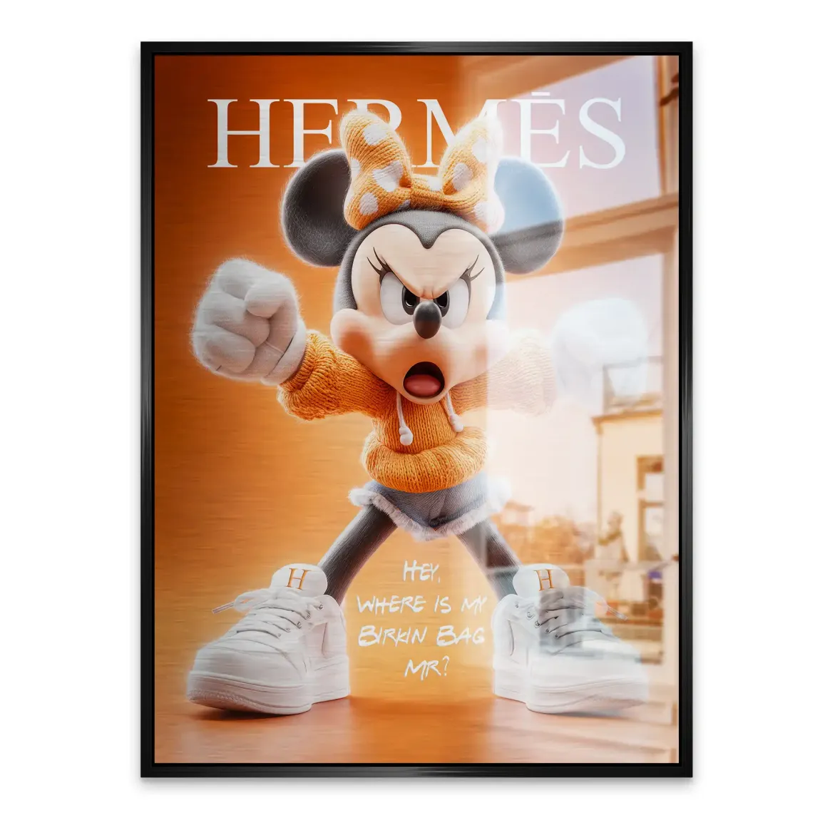 Orange Charm Minnie Maus Alu Gebürstet Bild